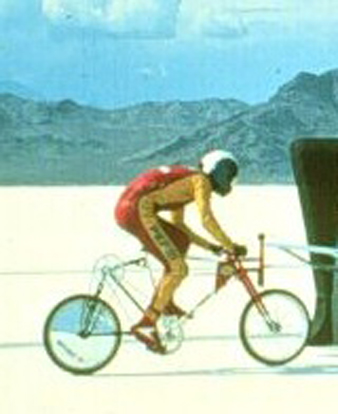 Another World Record Speed Holder with tiny wheels on his bike