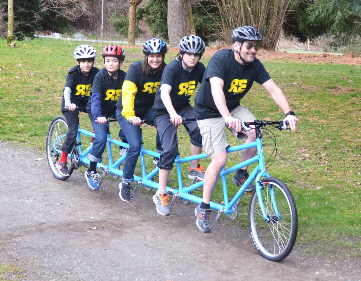 Five person bike, 4 person bike, 3 person bike, and how to transport them