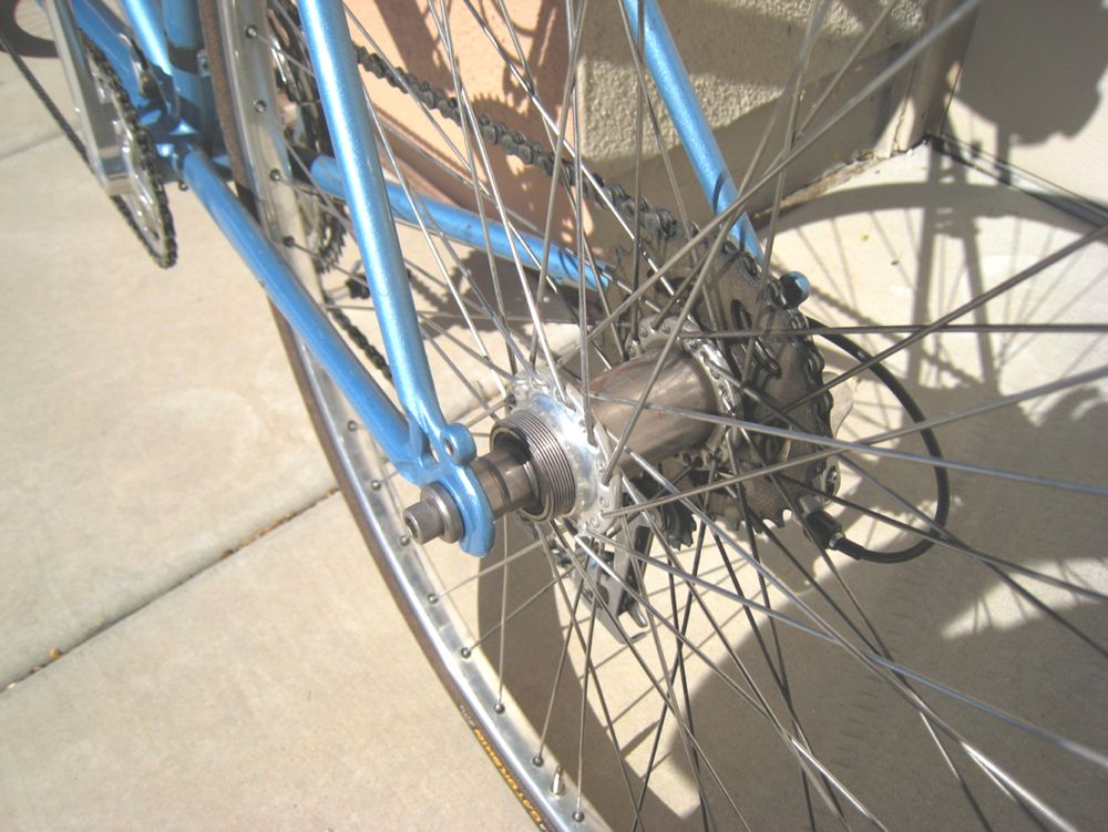 Rear tandem wheel with Phil Wood hub