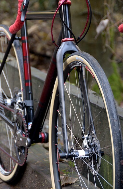 Wide tires on disc road bike