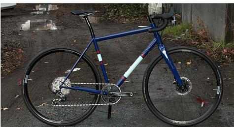 Blue Rodriguez Bandito with flat mount brakes