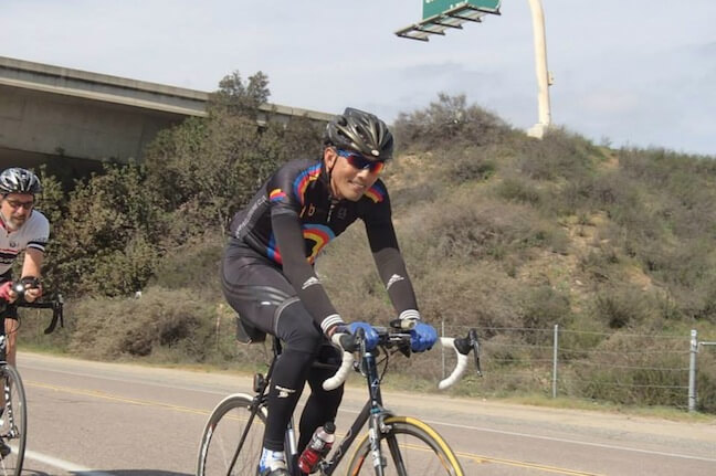 Racing a Rodriguez steel bicycle