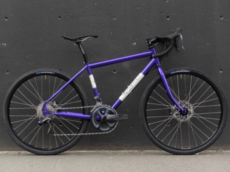 purple custom rodriguez phinney ridge steel gravel bike with dI2 hydrau