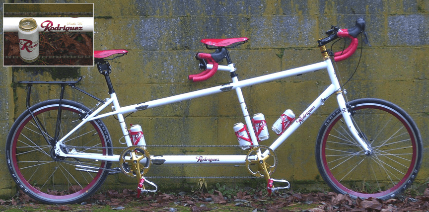 Rodriguez Custom tandem in Rainier Beer theme