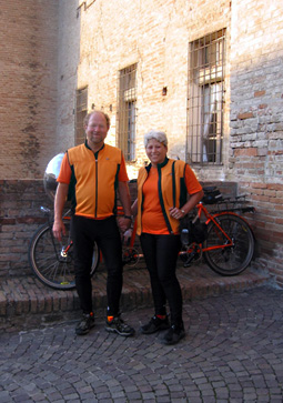 Charlie and Rose Ann in front of their tandem