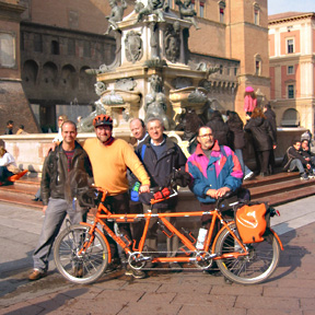 Curious Italians crowd Charlie and Rose Ann