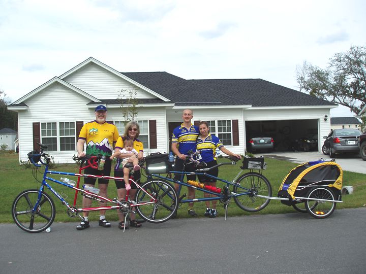 Two Rodriguez Custom Tandem Bicycles together